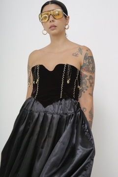 Top veludo bordado vintage - loja online