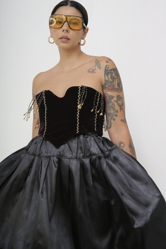 Top veludo bordado vintage