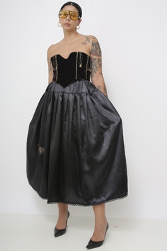 Top veludo bordado vintage