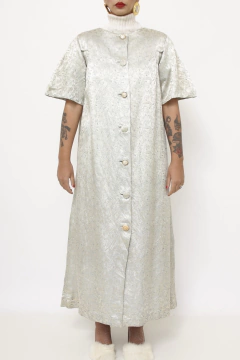 Vestido Penelope verde brilho vintage - Capichó Brechó