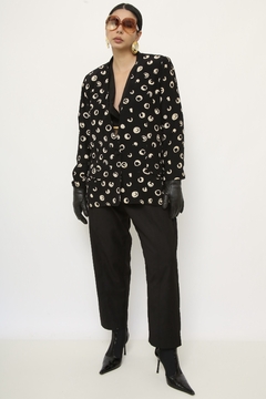 Blazer estampado GIANNI preto branco - loja online