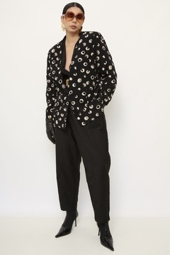 Blazer estampado GIANNI preto branco - Capichó Brechó