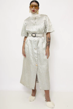 Vestido Penelope verde brilho vintage - comprar online