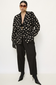 Blazer estampado GIANNI preto branco - comprar online