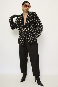 Blazer estampado GIANNI preto branco - comprar online