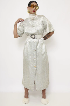 Vestido Penelope verde brilho vintage na internet