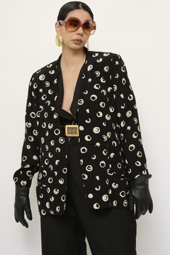 Blazer estampado GIANNI preto branco - loja online