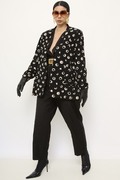 Blazer estampado GIANNI preto branco