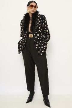 Blazer estampado GIANNI preto branco