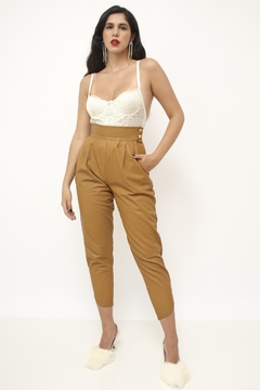 Calça caramelo couro vintage