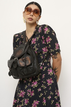Mochila 100% couro aguia vintage