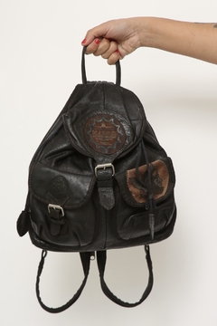 Mochila 100% couro aguia vintage na internet