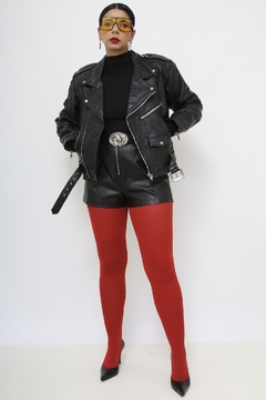Jaqueta biker 100% couro vintage