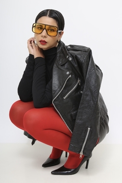 Jaqueta biker 100% couro vintage