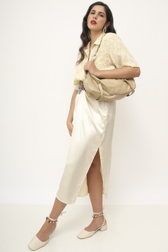 Camisa amarela flores vintage pala - comprar online