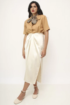 Ternimho bege bordado vintage linho - comprar online
