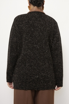 Cardigan LÃ gola de couro vintage na internet