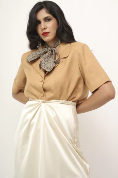 Ternimho bege bordado vintage linho - comprar online