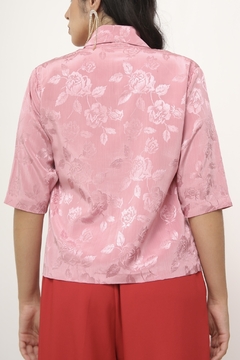 Blusa rosa acetinada vintage - Capichó Brechó