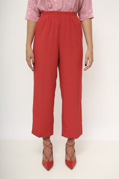 Calça vermelha vintage cintura alta