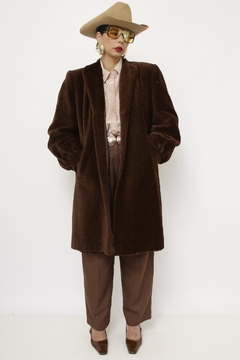 Casaco pelo marrom estruturado vintage - comprar online