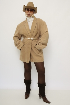 Blazer veludo cotele forrado BEGE - comprar online
