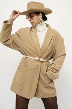 Blazer veludo cotele forrado BEGE - loja online