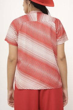 Camisa poa listras vintage - Capichó Brechó