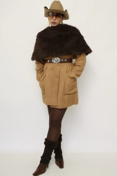 Estoula pelo sintetico marrom