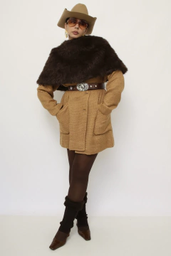 Estoula pelo sintetico marrom - loja online