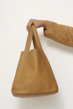 Bolsa sacola couro bege