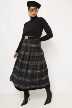 Saia xadrez verde fita veludo HERMAN GEIST na internet