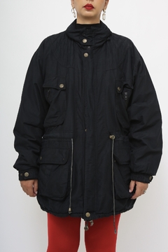 Parka preta forrada vintage - comprar online