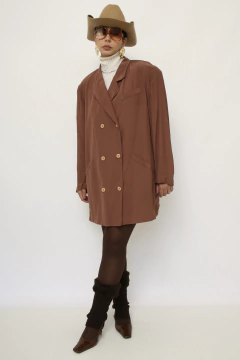 Blazer marrom trasnpassado vintage LEVINHO - Capichó Brechó