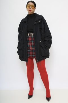 Parka preta forrada vintage - comprar online