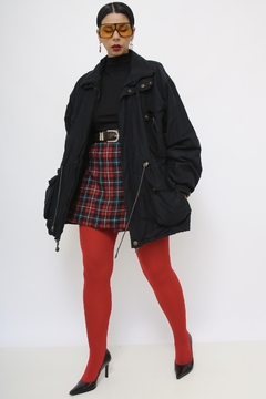 Parka preta forrada vintage - loja online