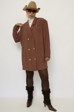 Imagem do Blazer marrom trasnpassado vintage LEVINHO