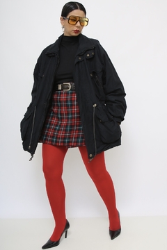 Parka preta forrada vintage