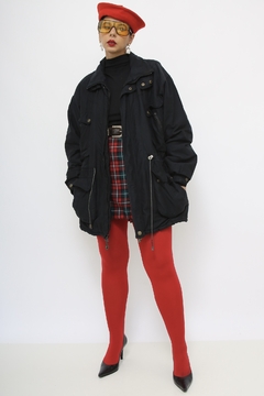 Parka preta forrada vintage - Capichó Brechó