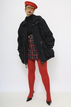 Parka preta forrada vintage
