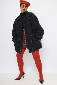 Parka preta forrada vintage na internet