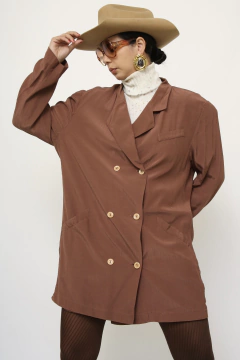 Blazer marrom trasnpassado vintage LEVINHO - loja online