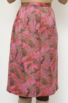 Conjunto rosa BLUSA+ SAIA MIDI estampa - Capichó Brechó