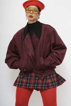 Jaqueta roxa forro matelasse vintage - loja online