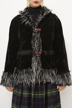 Casaco preto aveludado Penny - comprar online