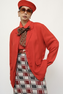 Blazer vermelho levinho vintage - Capichó Brechó