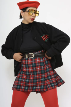Jaqueta bomber lã vintage preta college na internet