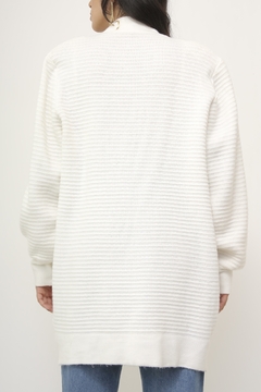 Cardigan maxi vintage branco - loja online
