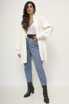Cardigan maxi vintage branco