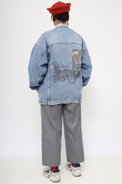 Jaqueta jeans motorcicle costas vintage - comprar online